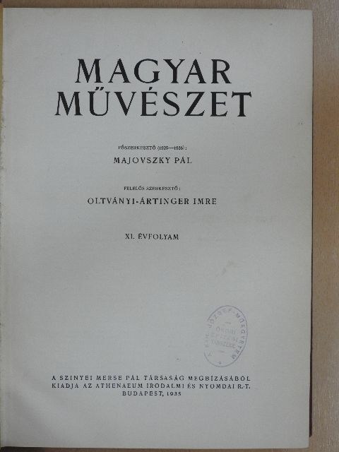 Balás Piri László - Magyar Művészet 1935. (nem teljes évfolyam) [antikvár]