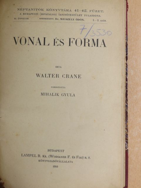 Walter Crane - Vonal és forma [antikvár]