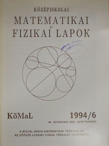Bogdán Zoltán - Középiskolai matematikai és fizikai lapok 1994. szeptember [antikvár]