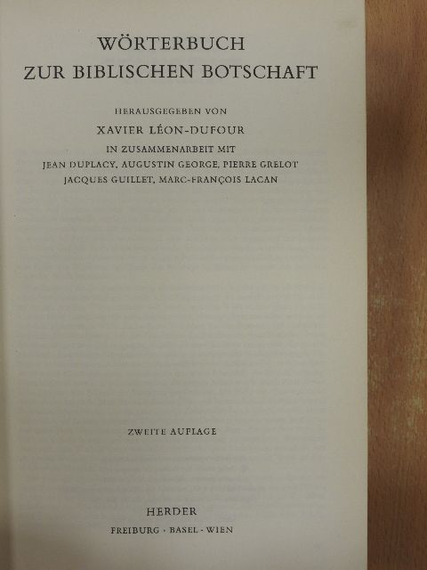 Wörterbuch zur Biblischen Botschaft [antikvár]