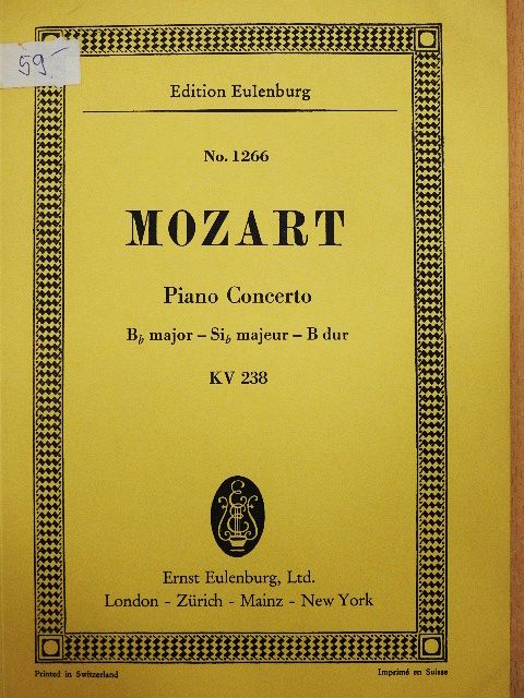 Wolfgang Amadeus Mozart - Concerto Bb major for Pianoforte and Orchestra [antikvár]