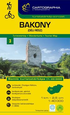 Cartographia Kiadó - BAKONY (DÉLI RÉSZ) TURISTATÉRKÉP - "SC" -