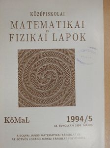 Pelikán József - Középiskolai matematikai és fizikai lapok 1994. május [antikvár]