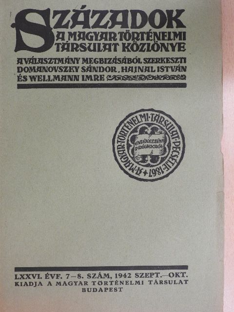 Bajza József - Századok 1942. szeptember-október [antikvár]