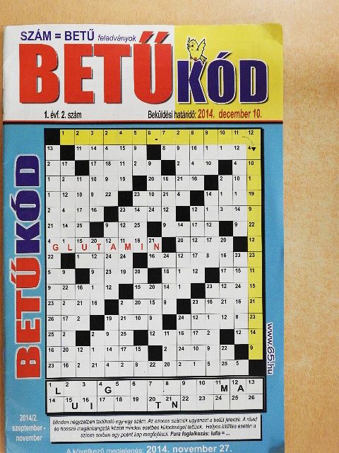Betűkód 2014. szeptember-november [antikvár]