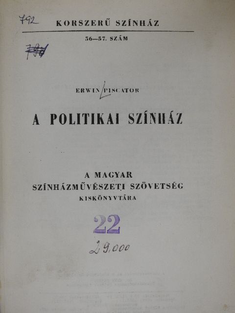 Erwin Piscator - A politikai színház [antikvár]