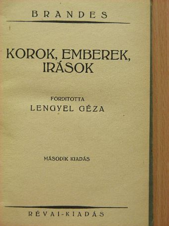 Brandes - Korok, emberek, írások [antikvár]