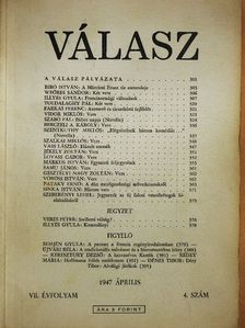 Berczeli A. Károly - Válasz 1947. április [antikvár]