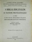 Pataky Arnold - A bibliai Jeruzsálem az ásatások megvilágításában II. [antikvár]