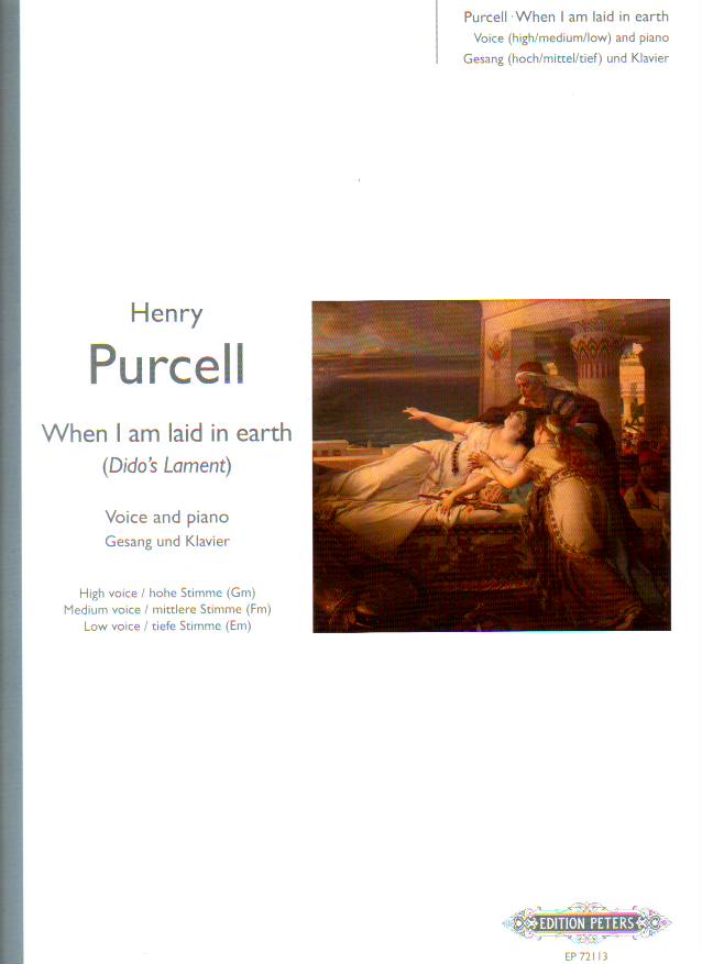PURCELL - DIDO'S LAMENT (WHEN I AM LAID IN EARTH) GESANG UND KLAVIER HOHE STIMME ANTIKVÁR
