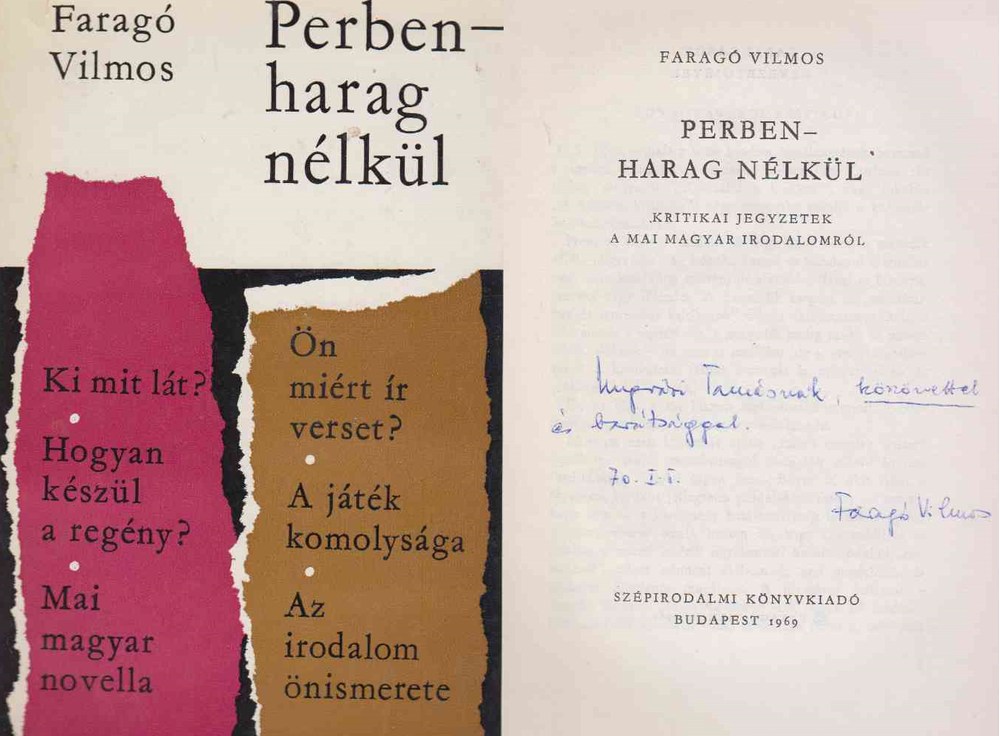 Faragó Vilmos - Perben - harag nélkül (dedikált) [antikvár]