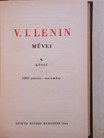 V. I. Lenin - V. I. Lenin művei 9. [antikvár]