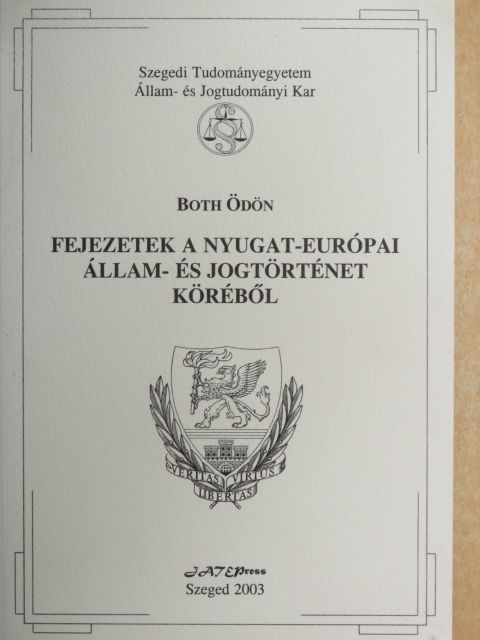 Both Ödön - Fejezetek a nyugat-európai állam- és jogtörténet köréből [antikvár]