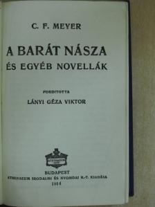 C. F. Meyer - A barát násza és egyéb novellák [antikvár]