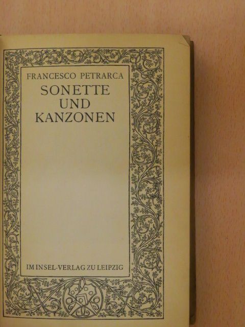Francesco Petrarca - Sonette und Kanzonen [antikvár]