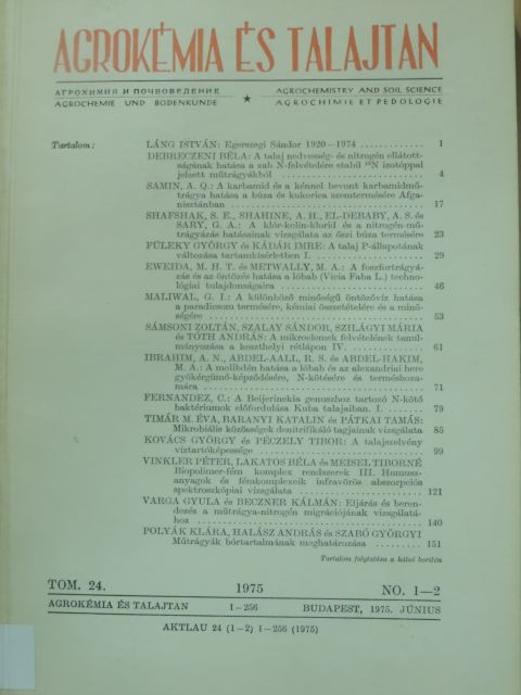 A. H. Shahine - Agrokémia és Talajtan 1975/1-2. [antikvár]
