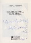 Birtalan Ferenc - Halottak napja, élők napja (dedikált) [antikvár]