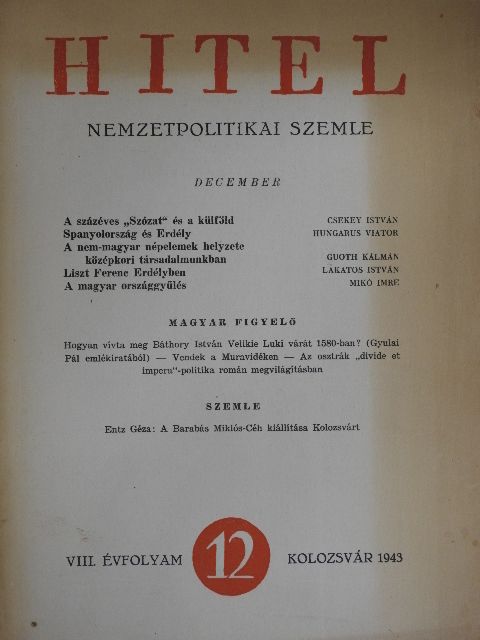 Albrecht Dezső - Hitel 1943. december [antikvár]