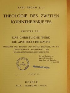 Karl Prümm SJ - Theologie des Zweiten Korintherbriefes 2. [antikvár]