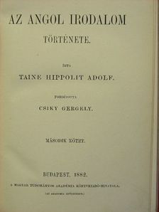 Taine Hippolit Adolf - Az angol irodalom története II. [antikvár]