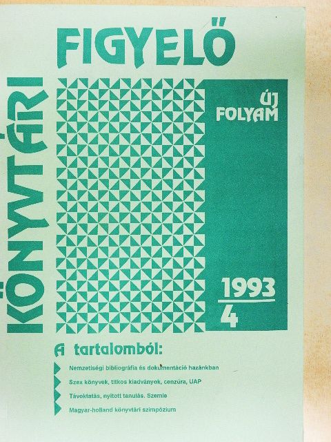 Eszenyi Miklós - Könyvtári Figyelő 1993/4. [antikvár]