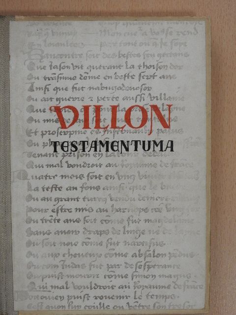 Francois Villon - Villon testamentuma [antikvár]