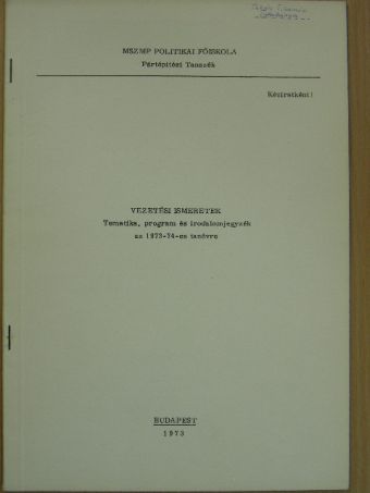 Vezetési ismeretek [antikvár]