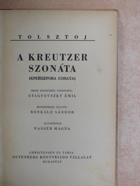 Tolsztoj - A Kreutzer szonáta [antikvár]