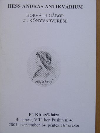 Hess András Antikvárium - Horváth Gábor 21. könyvárverése [antikvár]