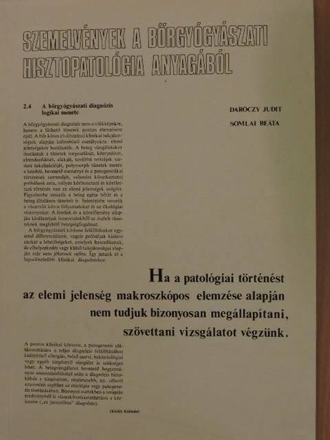 Daróczy Judit - Szemelvények a bőrgyógyászati hisztopatológia anyagából [antikvár]