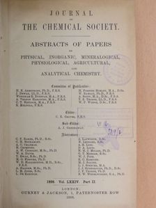 A. C. Chapman - Journal of the Chemical Society 1898/II. [antikvár]