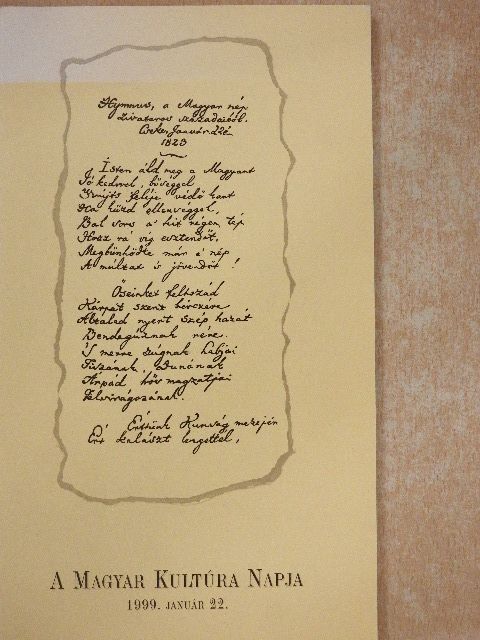 A magyar kultúra napja 1999. január 22. [antikvár]