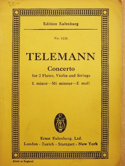 Georg Philipp Telemann - Concerto E moll [antikvár]