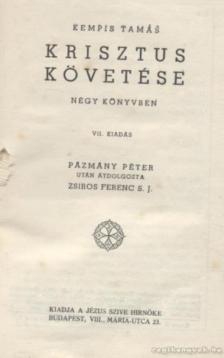 Kempis Tamás - Krisztus követése [antikvár]