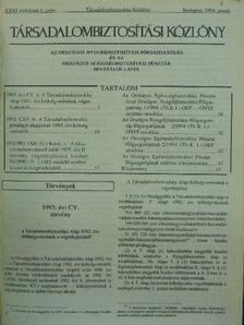 Társadalombiztosítási közlöny 1994. január-december [antikvár]