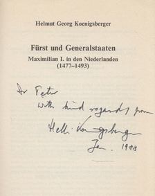 Helmut Georg Koenigsberger - Fürst und Generalstaaten (Dedikált) [antikvár]