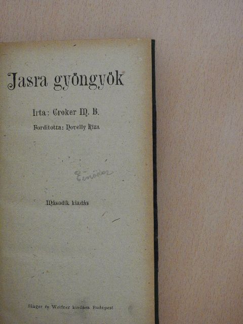 Croker M. B. - Jasra gyöngyök [antikvár]