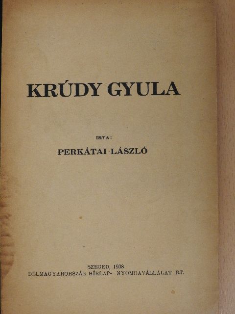 Perkátai László - Krúdy Gyula [antikvár]