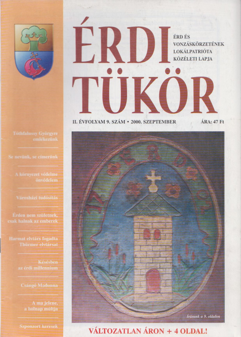 Bartos Csilla - Érdi tükör II. évfolyam / 9. szám [antikvár]