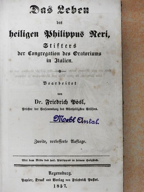 Das Leben des heiligen Philippus Neri (gótbetűs) [antikvár]