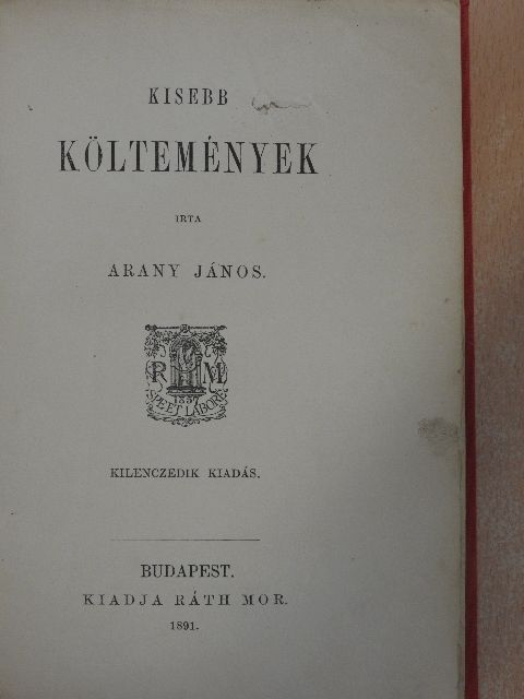 Arany János - Kisebb költemények [antikvár]