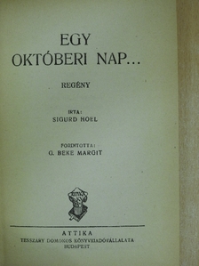 Sigurd Hoel - Egy októberi nap... [antikvár]