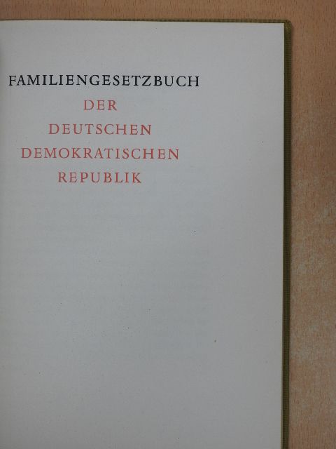 Familiengesetzbuch der Deutschen Demokratischen Republik [antikvár]