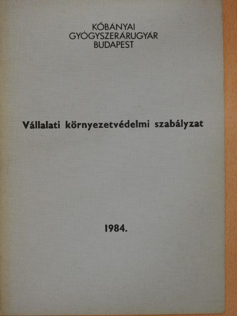 Vállalati környezetvédelmi szabályzat [antikvár]