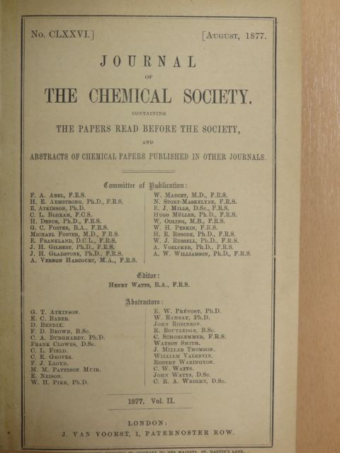 D. Bendix - Journal of the Chemical Society 1877./II. [antikvár]