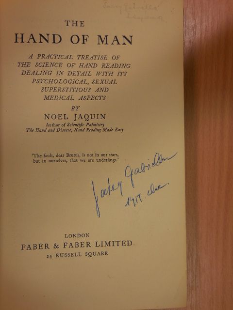 Noel Jaquin - The hand of man [antikvár]