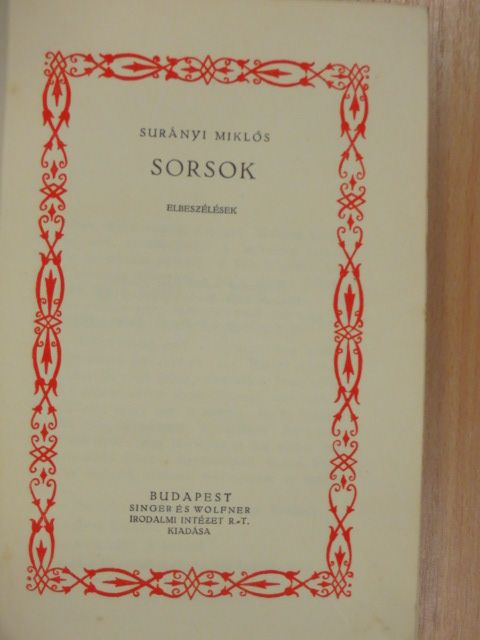 Surányi Miklós - Sorsok [antikvár]