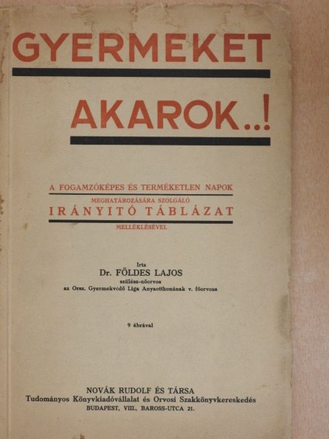 Dr. Földes Lajos - Gyermeket akarok...! [antikvár]