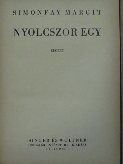 Simonfay Margit - Nyolcszor egy [antikvár]