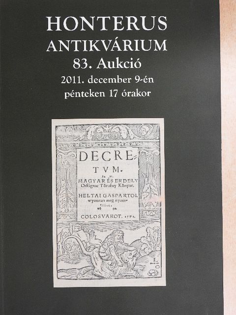 Honterus Antikvárium 83. Aukció [antikvár]